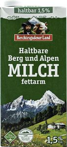 Berchtesgadener Land Haltbare Berg und Alpen Milch 1,5% Fett 1L 1er Pack DE-BY77717EG