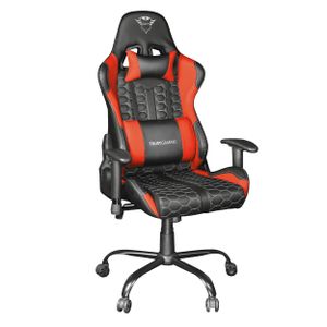 Trust Gaming GXT 708R Resto Gaming Stuhl, 360° Drehbar, Bürostuhl mit Abnehmbaren Kissen, Höhenverstellbarer Stuhl für Computer, Abschließbarer Stuhl – Rot