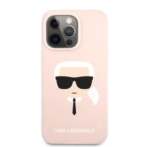 Karl Lagerfeld Silicone Ikonik Karl`s Head - Kryt na iPhone 13 Pro (růžový)