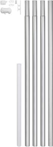 Alberts Fahnenmast | zylindrische Form | zum Einbetonieren | Aluminium, blank | Rohr-Ø 50 mm | Gesamthöhe 620 cm