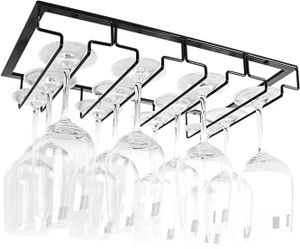 Gläserhalter Edelstahl Glashalter Weinregale Gläserhalterung mit 4 Reihen für 12 Glas für Bar, Küche, Café