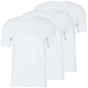BOSS Herren T Shirt Rundhals Classic kurzarm reine Baumwolle Multipack  Weiß/White L/ 52/ 6