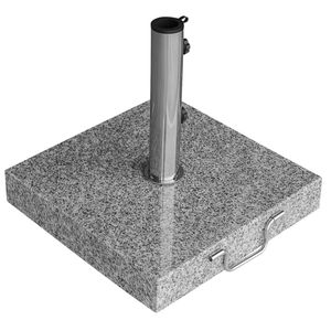 Sonnenschirmständer Granit 40kg rollbar hellgrau poliert - Grau