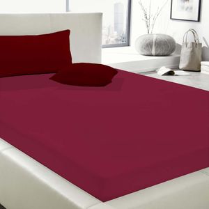 Wülfing Elastic-Jersey-Spannbetttuch in allen Farben und Größen 140x200 bis 150x220 cm burgund