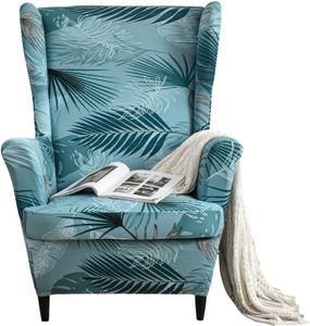 Topchances 2 Piece Wing Chair Cover, kryty židlí Wing Chair Slipcovers Cover Kryty židlí Elastický stretch kryt židle s područkou High Back, Blue