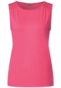 Street One Basic Top in Unifarbe, berry rose