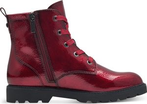 Tamaris Damen Stiefelette Schnürboots Reißverschluss Lack 1-25261-43, Größe:39 EU, Farbe:Rot