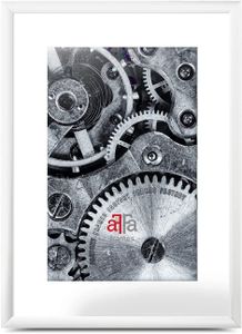 aFFa frames, Alu, Bilderrahmen aus Aluminium, Bild Foto Rahmen, Rechteckig, mit Acrylglasfront, Weiß, 50x70 cm