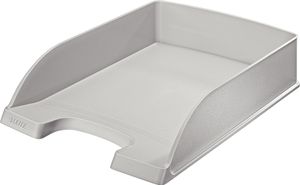 Esselte-Leitz LEITZ Briefablage Plus Standard, A4, Polystyrol, grau senkrecht oder versetzt stapelbar, großer Greifausschnitt,