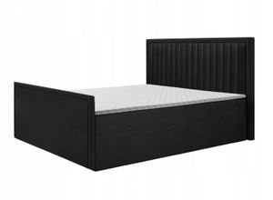 Boxspringbett RIKO 2 , Topper Federkern , 160 x 200 cm , ( Schwarz - Kronos 07 )