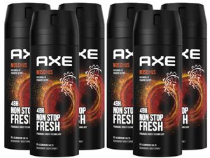 AXE Bodyspray Moschus Deo 6x 150ml Deospray Deodorant Männerdeo ohne Aluminium Herren Männer Men