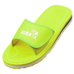 Kubota Badelatschen mit Klettverschluss Pantoletten Sandalen Damen "Velcro" Neongrün, 40
