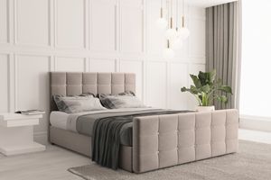 Skriňová posteľ s podnožou a matracom 120 cm x 200 cm, spálňová posteľ ROMA svetlohnedá
