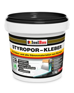 Isolbau Styropor-Kleber - Kleber für Dekor- & Dämm-Materialien aus Styropor - 1 kg Eimer