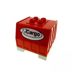 1x Lego Duplo Eisenbahn Aufsatz rot perl grau Cargo Container Anhänger 42400