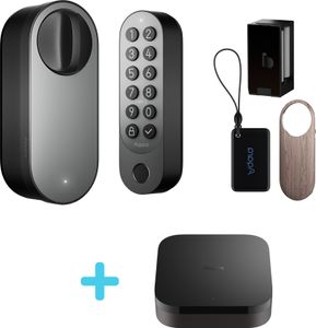 Aqara Smartes Türschloss U200 Kit und Hub M3, Smart Lock U200 Schwarz, NFC und Apple Home Keys, Unterstützung für Matter over Thread
