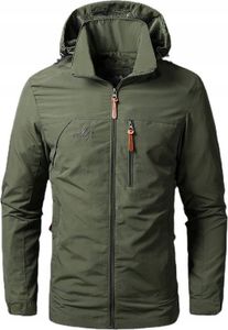HERREN REGENJACKE Softshell KHAKI Wasserdicht WINDBREAKER Größe XL