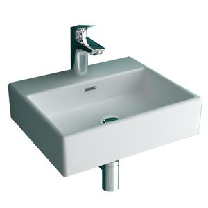 Alpenberger Handwaschbecken | Waschtish mit Überlauf  | Keramik Waschbecken | Waschbecken zur Wandmontage