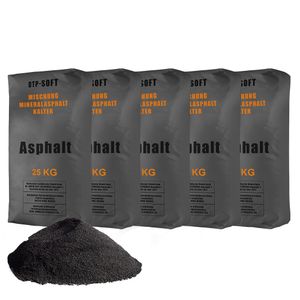 125kg Kaltasphalt 0-8 mm Reparaturasphalt Asphalt Kaltmischgut 5 x 25kg