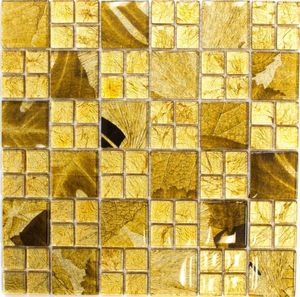 Mosaikfliese Transluzent Kombination Glasmosaik Crystal Desert gold MOS88-8DSG