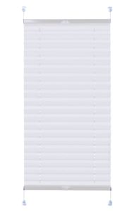 Thermo-Plissee Weiß 50x120cm mit weißen Alu-Profilen, Klemm-Fix Halterung ohne Bohren