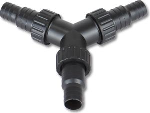 Rozdělovač SunSun Y 20/25 mm (3/4" / 1") se stupňovitými tryskami pro připojení např. čerpadel a filtrů pro jezírka a vodní toky