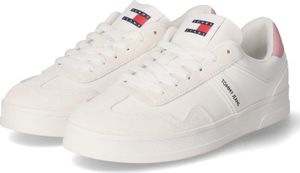 Tommy Hilfiger Damen Low Sneaker/ Schnürschuhe COURT Weiß Leder Synthetik Mix Größe: 37