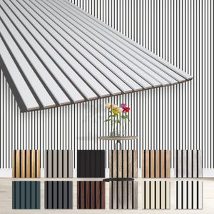 HEXIM Akustikpaneele 278x60cm - flexible Lamellenwand Holz MDF Wandpaneele Lamellenverkleidung Wandverkleidung Innendekoration schalldämmend (1 Paneel / 1,67 m² White - AP11) HEXIM Akustikpaneele 278x60cm - flexible Lamellenwand Holz MDF Wandpaneele Lamellenverkleidung Wandverkleidung Innendekoration schalldämmend (1 Paneel / 1,67 m² White - AP11)