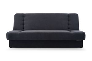 Sofa mit Schlaffunktion und Bettkasten, Kippsofa Schlafsofa Clic-Clack Couch für Wohnzimmer Federkern Sofagarnitur Polstersofa - Cyprus (Anthrazit - Soro 100)