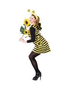 Damen Kostüm Biene Kleid als Bienenkostüm Karneval Größe 48/50
