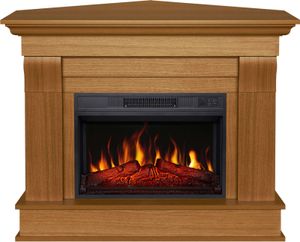 ArtiFlame Elektrokamin Albion Corner AF23S Elektrischer Eckkamin mit Heizung 1800 W realistischer 3D-Flammeneffekt LED-Beleuchtung Fernbedienung Eiche