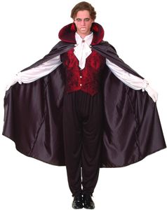 Vampir-Kostüm für Herren Blutsauger Halloweenkostüm schwarz-bordeaux