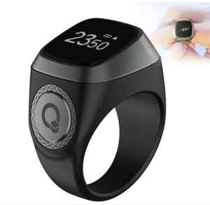 Fingerzähler-Smart-Ring, 22 mm muslimischer digitaler Bluetooth-Mini-Zählerwecker (grau)