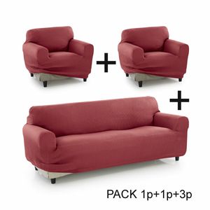 SOFAKOVER® Superelastischer Sofabezug mit exklusivem, atmungsaktivem Design, (für 3 Sitze und zwei Bezüge für 1 Sitz), fuchsia