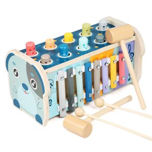 3 in 1 Hammerspiel Holz Klopfbank Hämmerchenspiel Lernspielzeug Pädagogisches Babyspielzeug Montessori Spielzeug Kinderspielzeug ab 3+ Jahren