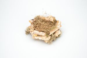 Osternest aus Birkenzweigen in Natur, mit einem Durchmesser von 15 cm | Osternest, Material:Halbierte Zweige