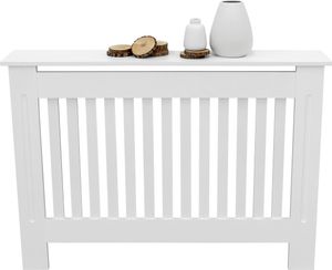 ECD Germany Heizkörperverkleidung Landhausstil 112x19x82 cm, Weiß, aus MDF lackiert für Schlafzimmer Wohnzimmer ECD Germany Heizkörperverkleidung Landhausstil 112x19x82 cm, Weiß, aus MDF lackiert für Schlafzimmer Wohnzimmer
