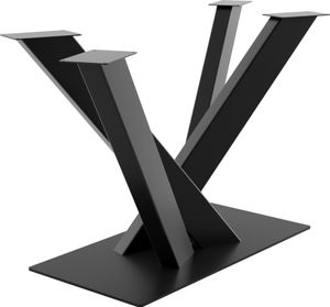 MetaloPro  Zentrale Spider Tischgestell, Stabile Metall Tischbeine für Esstisch, Moderne Schwerlast Stahlkonstruktion, Elegante Schwarze Tischkufen mit Bodenschonern, Perfekt für Wohnzimmer oder Büro