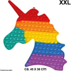 XXL Einhorn Unicorn ca. 45 cm x 36 cm Push It Pop It Fidget Bubble Rainbow Pop Trend Spielzeug Toy Anti Stress Spiele