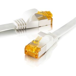 CAT 7 Ethernet Kabel Patchkabel Netzwerkkabel LAN Kabel 20m weiß flach SEBSON