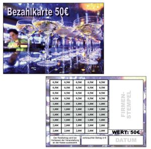 200 Abstreichkarten Verzehrkarten Wertmarken Guthabenkarten 50 Euro Bezahlkarten 200VA50