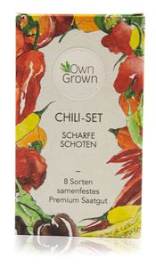 OwnGrown Chili Set - scharfe Schoten - 8 Sorten samenfestes Premium Saatgut (8 Stück)