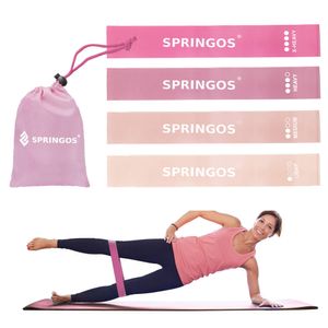 4er Set Fitnessbänder Trainingsband Fitnessband Gymnastik Yoga Pilates Pink Rosa