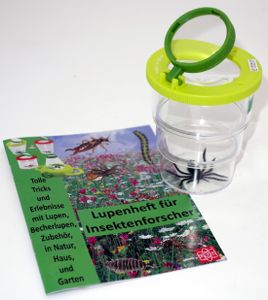 Faltbare Becherlupe 2 + 3,5 fache Vergrößerung Kinder Lupe Insektenglas