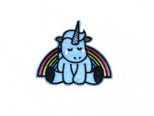 Einhorn Mädchen - Aufnäher, Bügelbild, Aufbügler, Applikationen, Patches, Flicken, Zum Aufbügeln, Größe: 6,2 x 6,3 cm