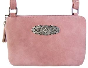 Trachten Umhängetasche "Sofia" | Dirndl Handtasche Abendtasche Metallapplikation Farbe: Rosa