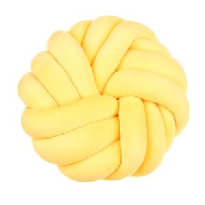 35cm Ball Dekokissen Knotenkissen Kopfkissen Nordische Einfachheit Kreativität Handweben Geknotetes Kissen Rund, Gelb