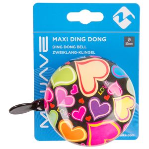 M-Wave fahrradklingel Ding-Dong Herzen 80 mm mehrfarbig