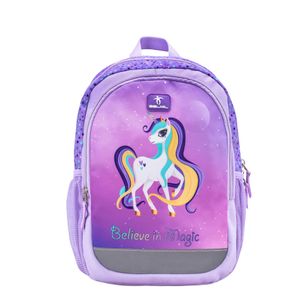 Belmil Kindergartenrucksack mit Brustgurt und Namensschild für 3-6 Jährige/Mädchen / 12 L/Krippenrucksack Kindergartentasche Kindertasche/Einhorn/Lila, Rosa (305-4/A Unicorn Purple)