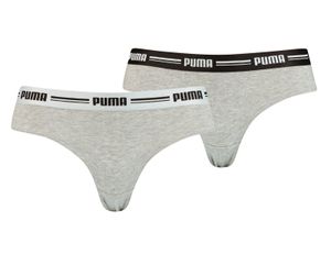 PUMA Damen Slip - Brazilian, Soft Cotton Modal Stretch, 2er Pack  Grau XL